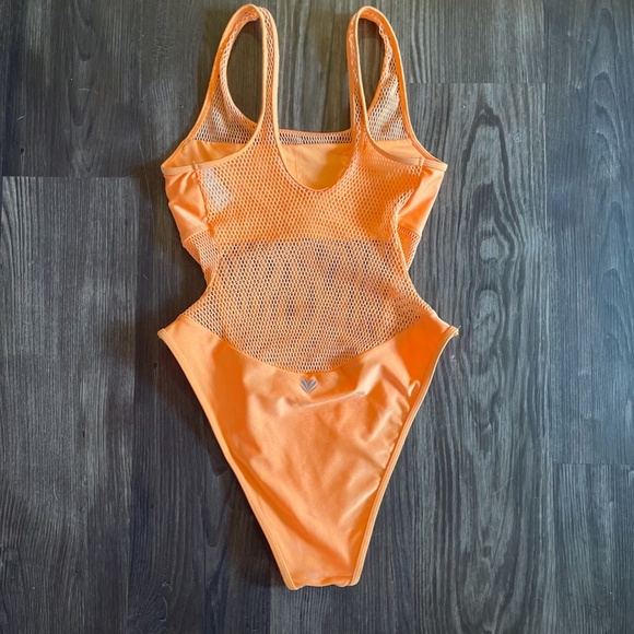 Neon Orange One-Piece Swimsuit (Size Small) - Picture 2 of 2